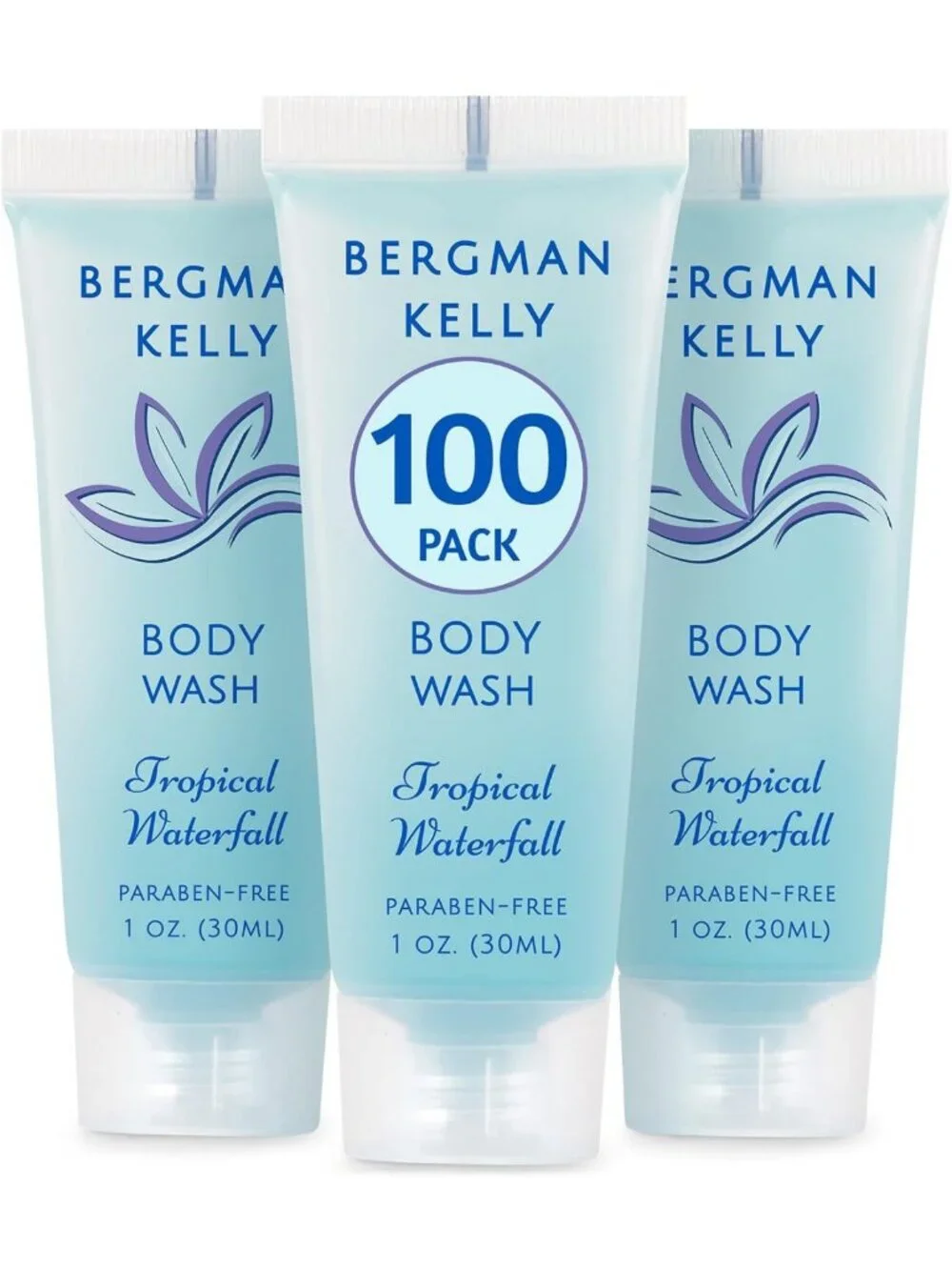 Tropical Waterfall Travel Size Body Wash - Mini Hotel Toiletries, 100 Pack